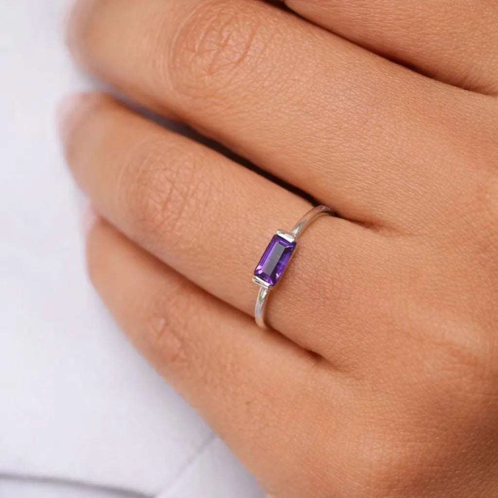 Amethyst Baguette Ring