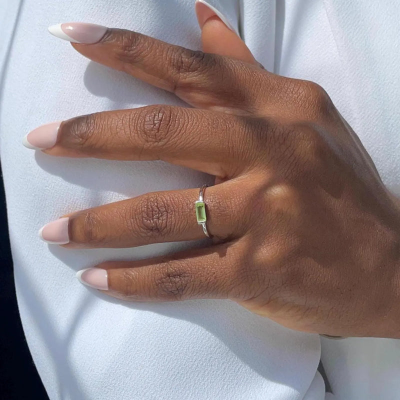 Peridot Baguette Ring