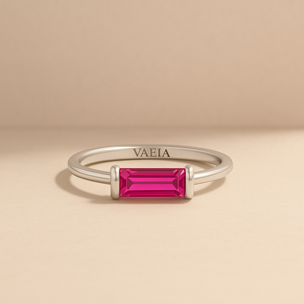 Pink Tourmaline White Gold Ring