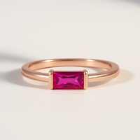 Pink Tourmaline Baguette Ring