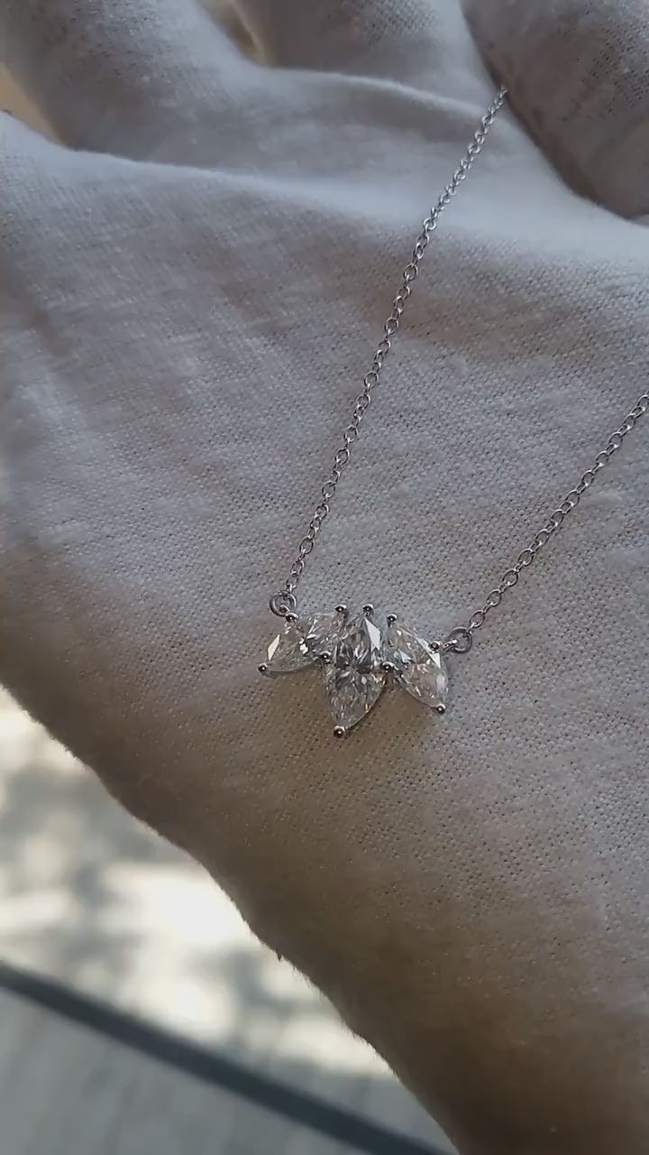 Marquise Flower Petal Necklace