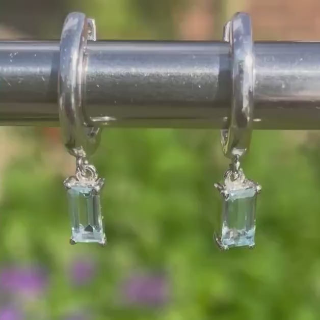 Aquamarine Baguette Earring
