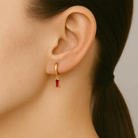 Ruby Baguette Earring