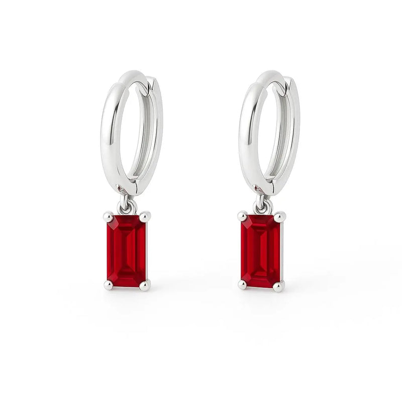 Ruby Baguette Earring