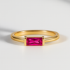 Pink Tourmaline Baguette Ring